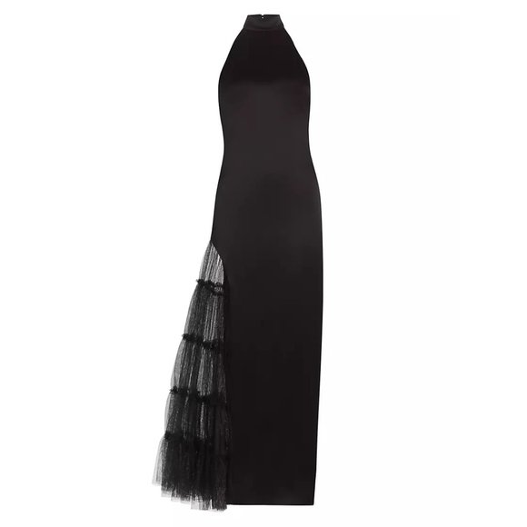Alice + Olivia Ryn Tulle-Panel Satin Gown - elegant and seductive, size 8. - Picture 1 of 11